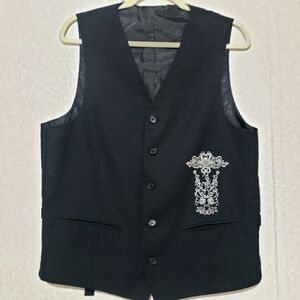 Meztizos Black Vest with White Embroidery..size:S